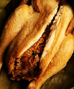 Fortune Eight-Treasure Stuffed Spring Chicken in Lotus Leaf